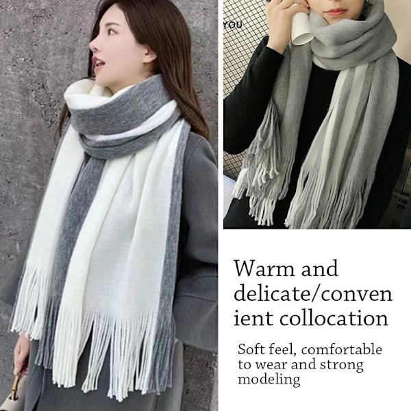 Luksus Cashmere Fargematching Dame Skjerf Vintersjal STYLE3 style3