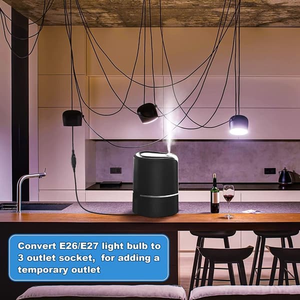 Outlet Light Socket Adapter Convert forlængerledning