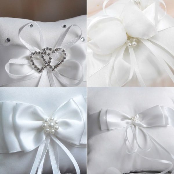 Ring Bearer Pillow Ribbon Bowknot Sormustyyny 1-15X15CM 1-15x15cm