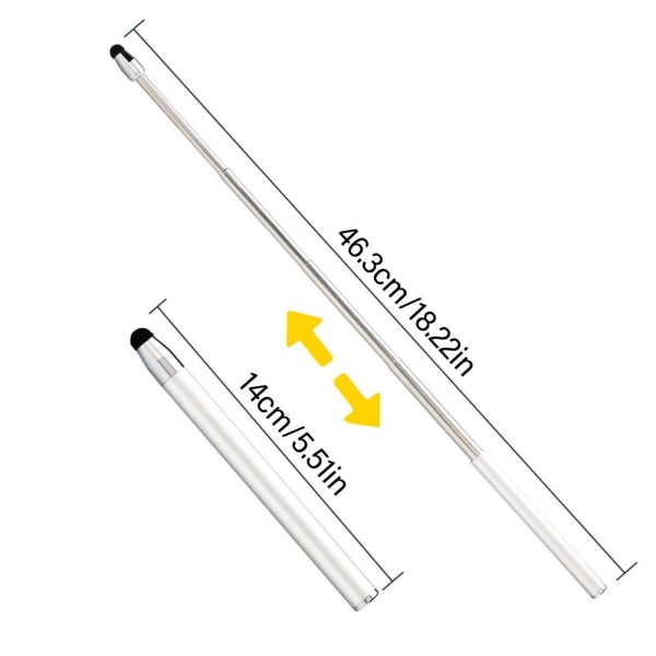 Teaching Stick Whiteboard Pointer Pen SØLV Silver
