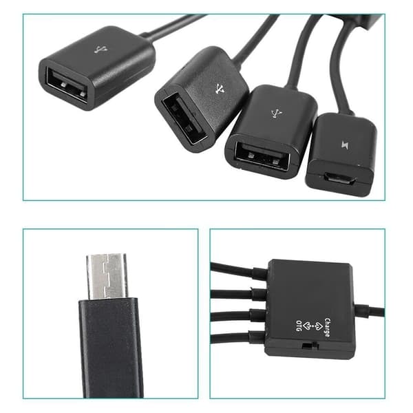 4 i 1 USB-opladningskabel Micro Usb Hub Usb-konverteradapter
