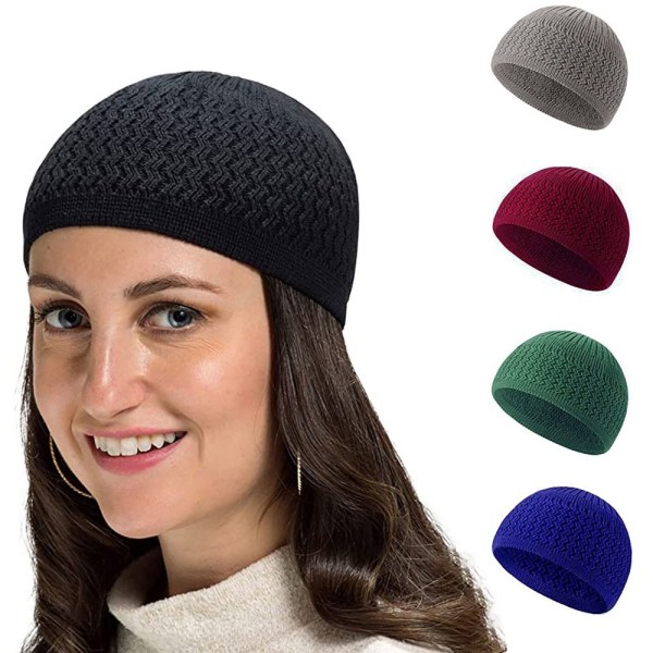 Muslim Cap Strikket Lue SVART BLACK