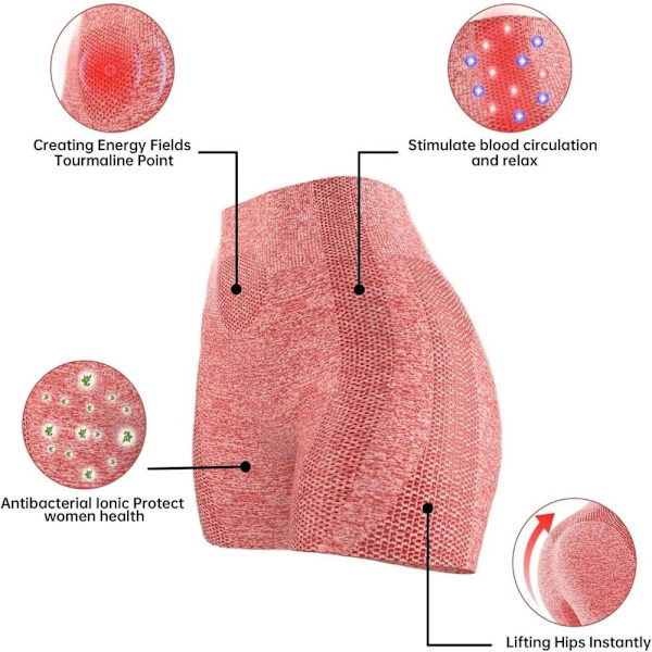 Ion Shaping Shorts Tummy Control Butt Lifting Shorts PINK Pink S/M:40-65kg