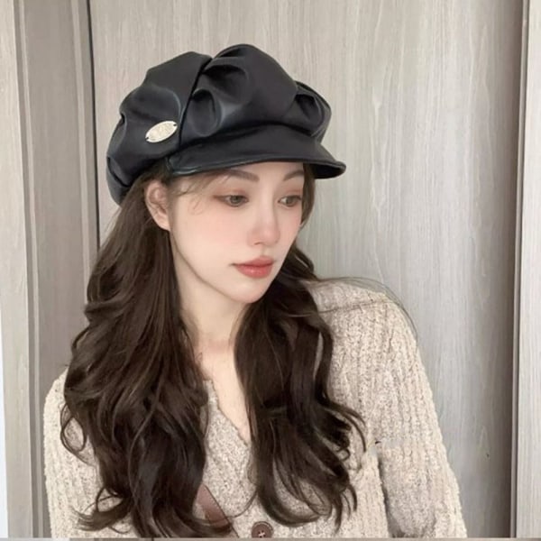 Baretti Cap PU-nahkabaretit KHAKI Khaki
