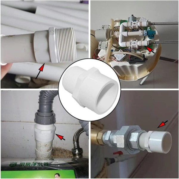 2 STK Rørfitting Adapter Connector Kobling 2PCS