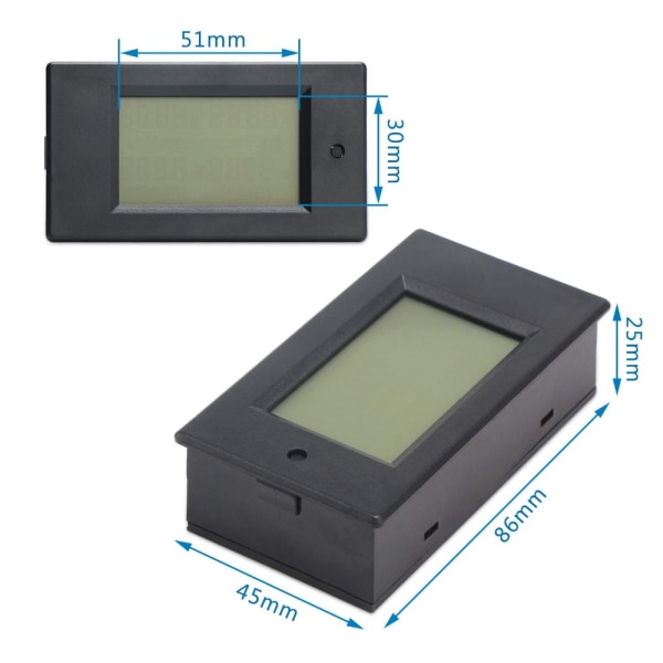 Dc Digital Multimeter Spænding Ampere Power Energimåler LCD