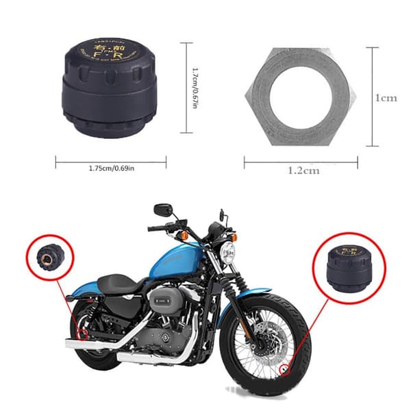 Motorsykkel TPMS dekktrykkovervåking 2 2