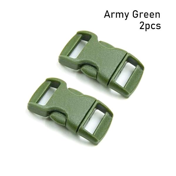 2stk Side Release Spænde Buede Paracord Spænder ARMY GREEN Army Green