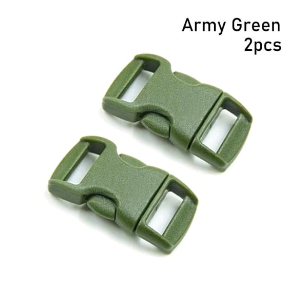 2stk Sideutløserspenne Buede Paracordspenner ARMY GREEN Army Green