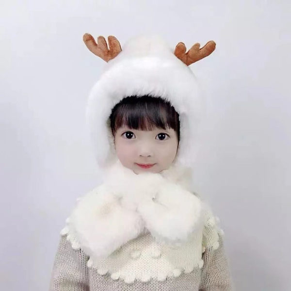Babyhue med tørklæde Tørklæder Ørehalshætter KHAKI HJØRTEGEVIRK khaki Deer Antler-Deer Antler