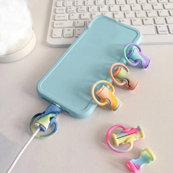 Data Cable Protector Silikon Data Cable Winder SORT SORT Black
