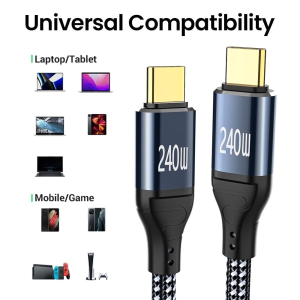 USB-C til Type C-kabel Datalinje SIDEBØJ 1M SIDEBØJ 1M Side Bend 1m
