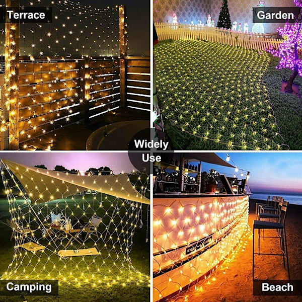 Solenergi LED String LED Solar Net Mesh MULTICOLOR 3MX2M multicolor 3Mx2M 204LED
