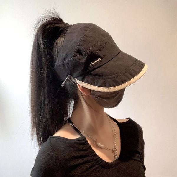 Sunblock Hat No Top Sun Hat SORT black
