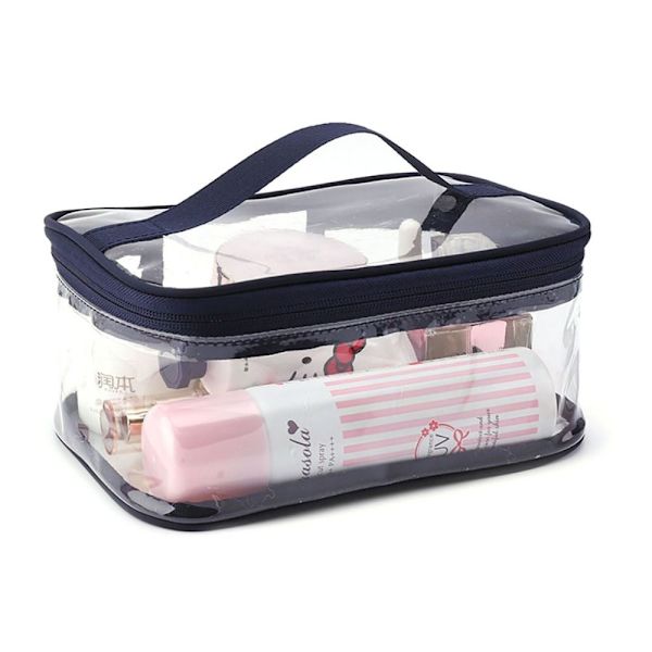 PVC Laukut Vetoketjulliset Kosmetiikkalaukut NAVY BLUE NAVY BLUE