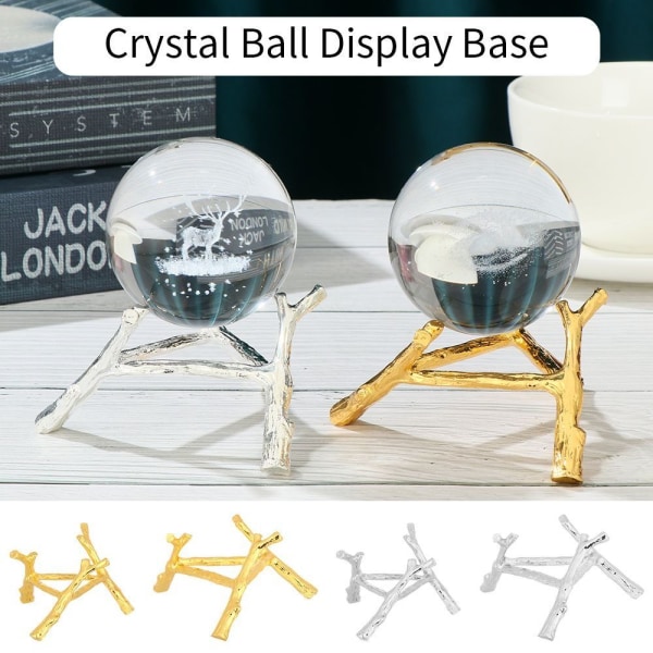 Crystal Ball Display Base Metal Branch Stand SILVER M Silver M