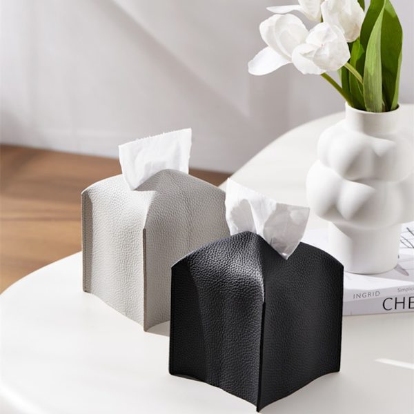 PU Læder Tissue Box SORT black