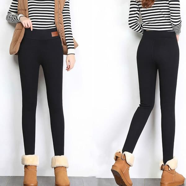 Fleeceforede Leggings Vinter Leggings GRÅ 5XL Grey 5XL