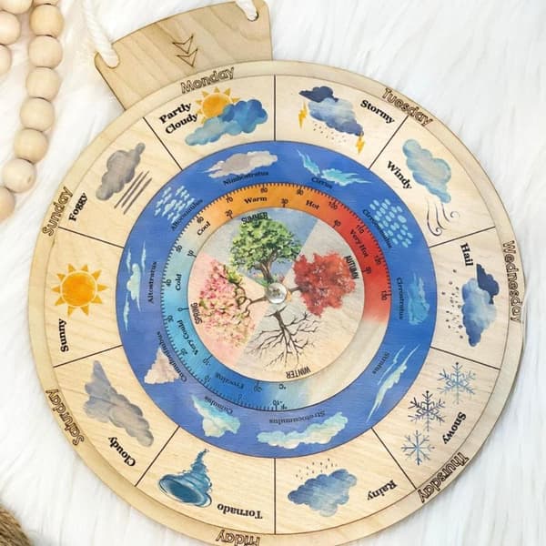 Väderkalenderhänge Weather Learning Toy Montessori