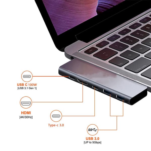 5 i 1 USB C Hub Type-C dockingstation USB 3.0