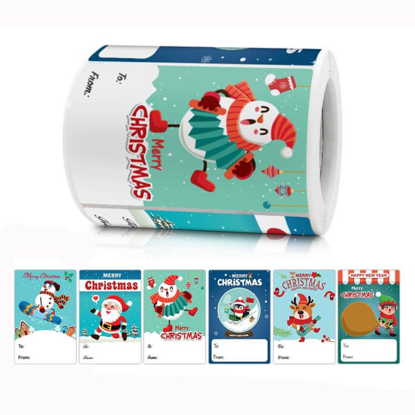 250/300 STK Glædelig Jul Stickers Xmas Forseglingsmærke 4 4 4