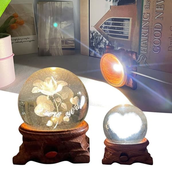 Krystalkugle Base Glas Kugle Holder HVID LYS HVID LYS White Light