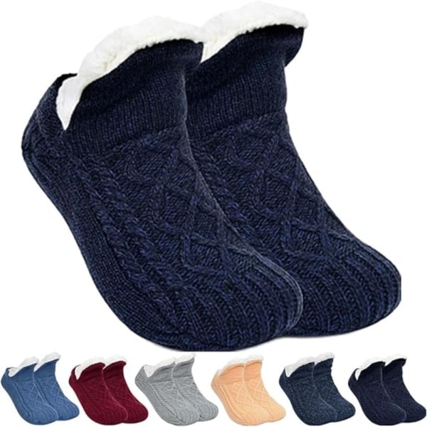 V-Mouth Fluffy Slipper Socks Varma strumpor BLÅ 24CM(35-39)S S Blue 24cm(35-39)S-S