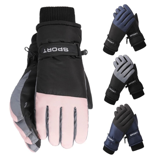 Kvinder Plys Handsker Snowboard Ski Handsker PINK pink