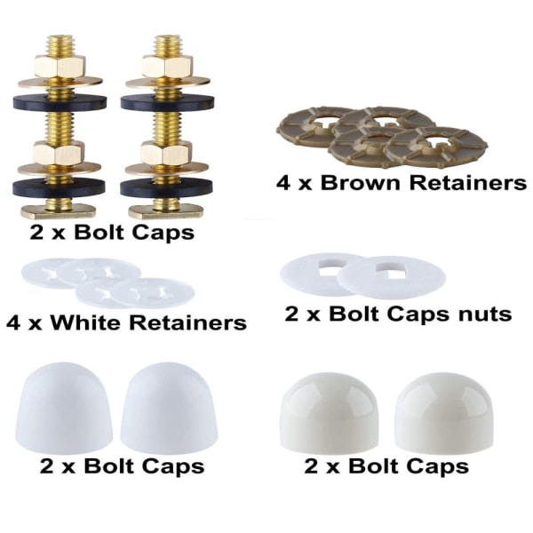 Toilet Bolt Caps Toilet Bolt Covers Toilet Flange Reparationssæt