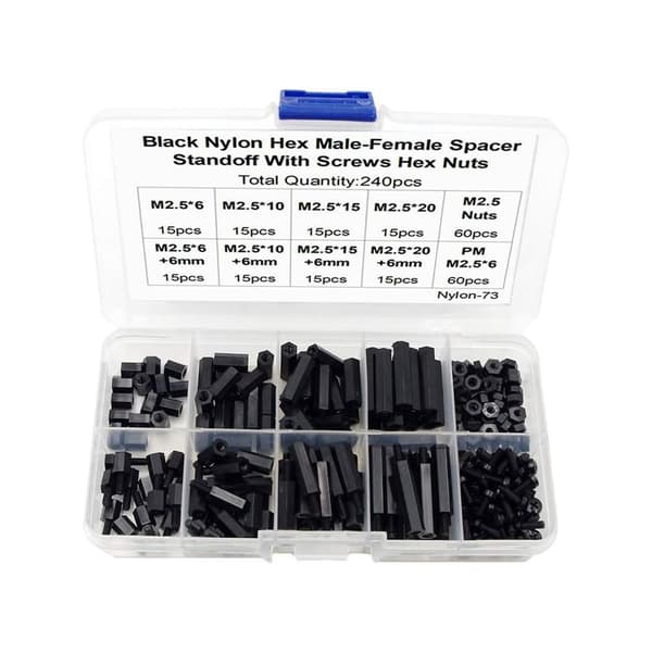 240 stk Hanne Kvinne Hex Spacer Standoff Skruemutter Assorted