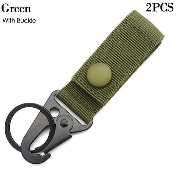 2st Hängande Webbing Spänne Vandring Klätterkarbin GRÖN Green With Buckle-With Buckle