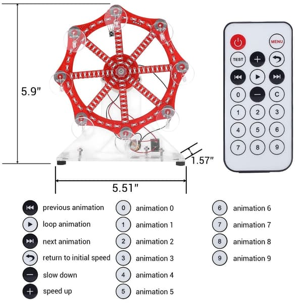 Pariserhjul Model DIY Fargerike LED-lys Lodding Praksis