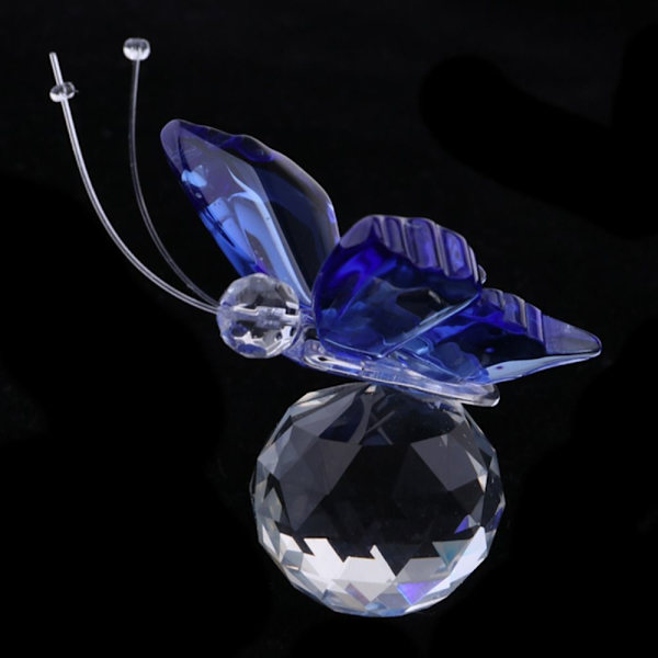 Crystal Butterfly Statyett Glas Miniatyr GUL Yellow