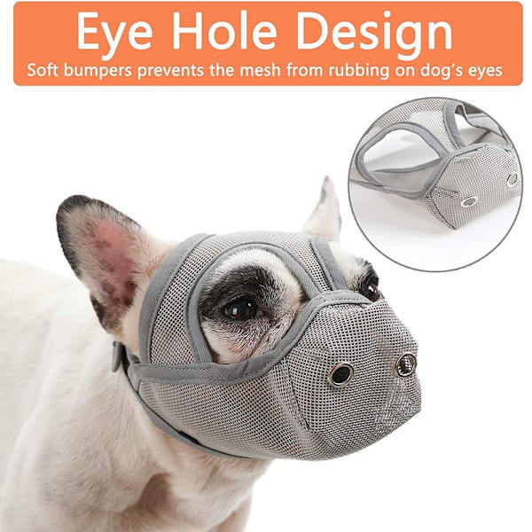 Kjæledyrhund snute ansiktsnett GRÅ OG ORANGE S (36-39 cm) Grey&Orange S(36-39cm)