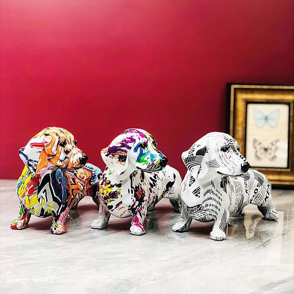 Mäyräkoirapatsas Graffiti Animal Sculpture 2 2 2