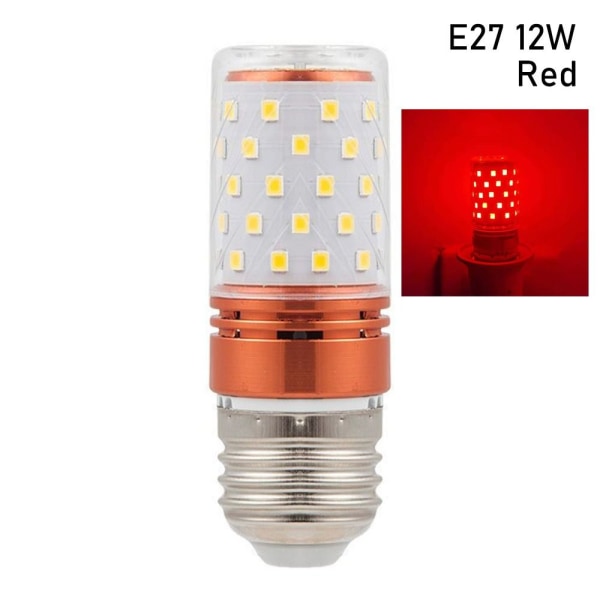 LED Mais fargerike Lyspærer Maislampe RØD E27 12W E27 12W red E27 12W-E27 12W