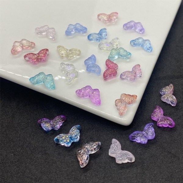 Butterfly Beads Glaspärlor Glas Fjärilspärlor