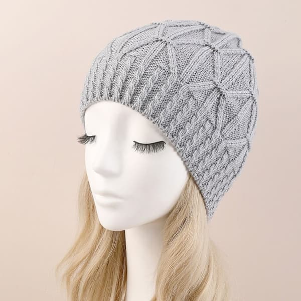 Cuff Knit Beanie Knitting Cap Hattu VAALEANHARMAA light grey