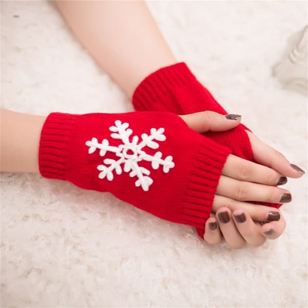 Stickade Handskar Half Finger Handskar ROSA pink