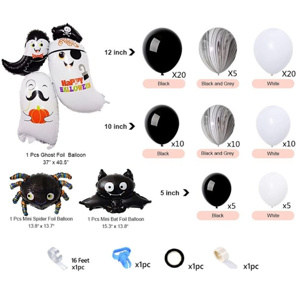 Halloween Ballong Garland Kit Arch Halloween Ballongs Set SET 2 Set 2
