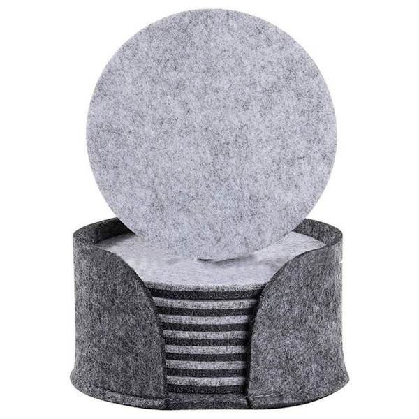 20 stk Runde Filtdrikkeunderlag Kopper Mugs Matter Varmeisolering Deep Gray