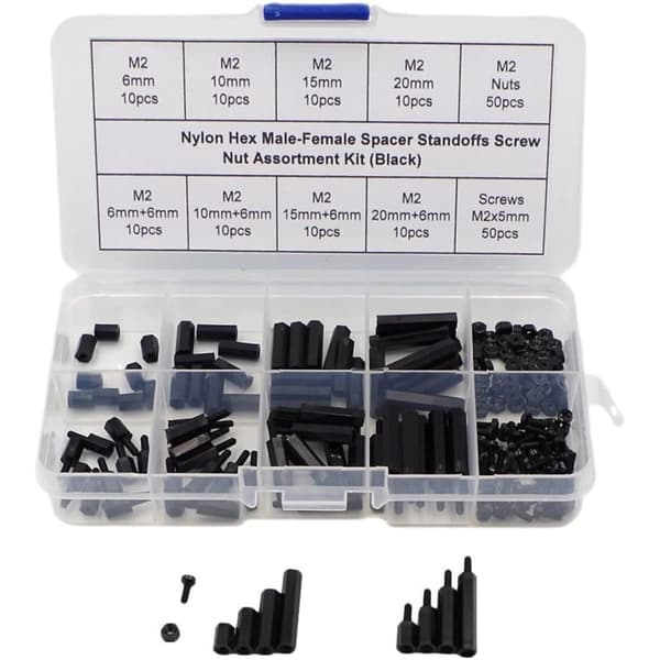 180 stk Hanne Kvinne Hex Spacer Standoff Skruemutter Assorted