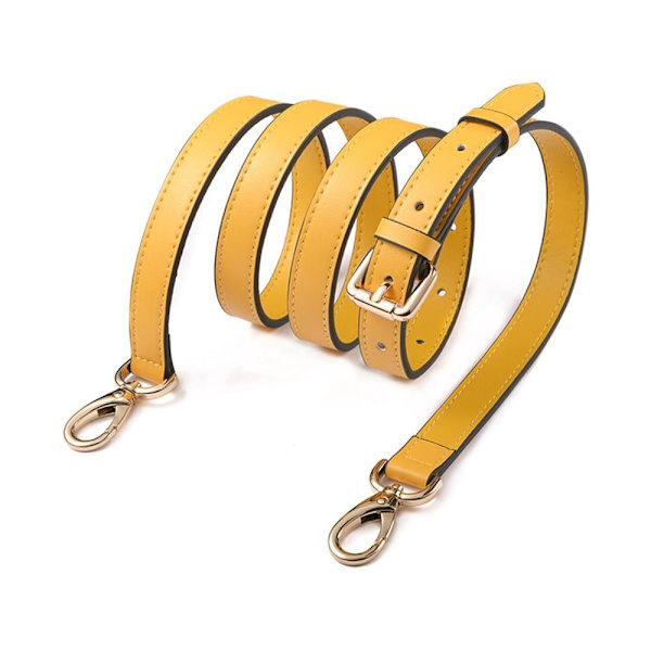 Håndveskebelter i ekte skinn GUL&GULLT yellow&gold