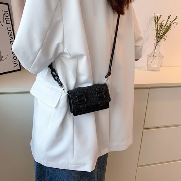 Mini Small Messenger Bag Chain Pung SORT black