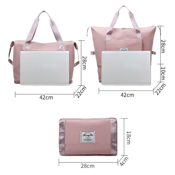 Stor kapacitet fällbar resväska Kvinnor resväskor Pink