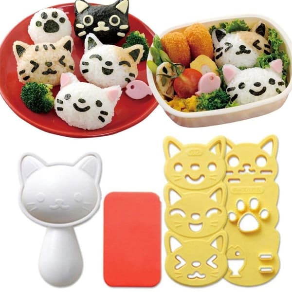 1 Set Söt Kattmönster Sushi Form Bollform