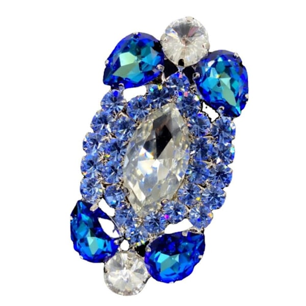 Överdriva Rhinestone Open Rings Crystal Finger Ring STYLE Style 2-Silver