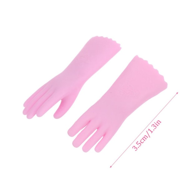 2 paria Dollhouse Gloves Miniatyyri puhdistushanskat PINK pink