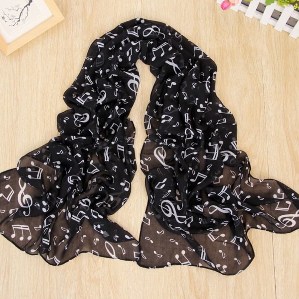 Chiffon Hijab silkeskjerf SVART Black
