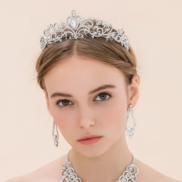 Crystal Rhinestone Crown Coiffure Crown Tiara VIT&ROSA White&pink
